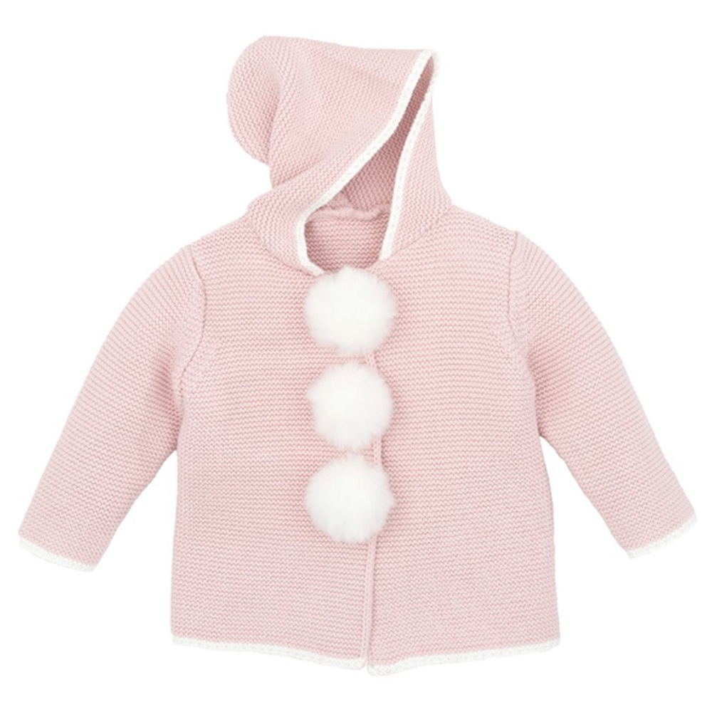 Elegant baby Pom Pom sweater 12 months pink